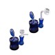mini glass bong set blue for oil and dry herbs