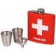 hip flask 60z/180ml red First Aid in gift box