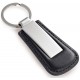 key ring imitation leather silver mat in gift box