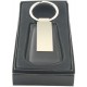 key ring imitation leather silver mat in gift box