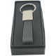 key ring imitation leather chrom in gift box
