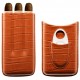Myon 3 pcs cigar case with cigar cutter brown leather