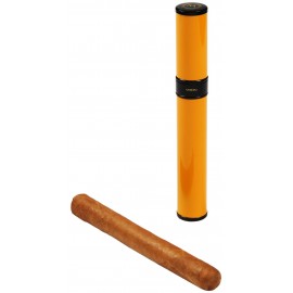 metal tube for 1 cigar, yellow