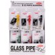 mini tobacco glass pipe + pipe screens in blister pack per 24 pcs ass