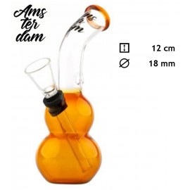 giftset bong Amsterdam 12 cm Ø 18 mm with accessories