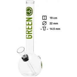 glass bong Green 19 cm, dimaeter 22 mm