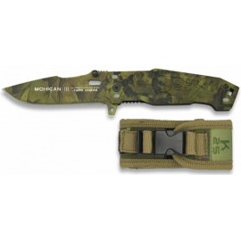 Couteau Tactique Mohican III K25 vert 7.2 cm, avec étui nylon