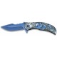 Couteau Cranes Bleu 3D Relief 9 cm