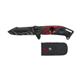 skull knife Black/Red 7.7 cm, with nylon sleeve