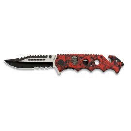 Couteau FOS Crane Rouge/noir 8.9 cm, avec clip