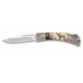 Couteau Décor Cerf 8.1 cm, manche PVC Orné
