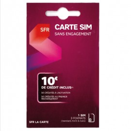 Carte SIM SFR sans engagement - 10 Euros de crédits