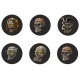 metal grinder black 3D skull imprint Ó 5cm, 3 parts assorted per 6 pc