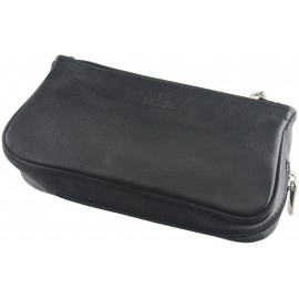 leather black pipe pouchbag for 1 pc
