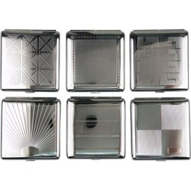 cigarette case JC chrome assorted designs for 20 pcs