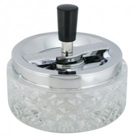 table ashtray in glass transparent white