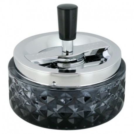 table ashtray in glass transparent black