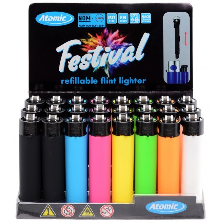 flint Festival lighter rubber assorted per 24 pcs