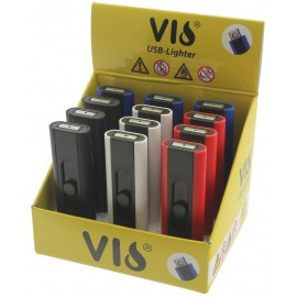 Briquet Vio USB 4 coloris assortis, display de 12
