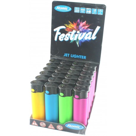 jetflame Festival lighter neon rubber assorted per 24 pcs