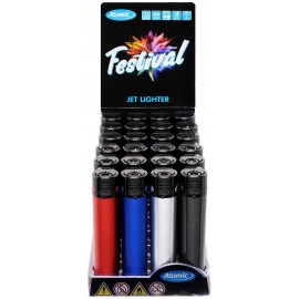 jet flame festival lighter metallic assorted per 24 pcs
