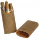 cigar case for 3 pcs ADORINI leather brown