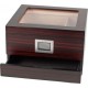humidor ebony matt glass with drawer for 40 cigars 230 x 215 x 140