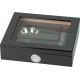 carbon humidor with glass for 15 cigars 260 x 220 x 65