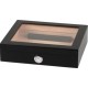humidor black matte  glass window for 20 cigares