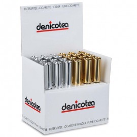 denicotea cigarette ejector silver/gold 100 mm assorted per 24 pcs