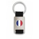 key ring metal silver French Flag