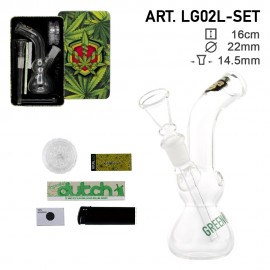 giftset bong Amsterdam 16 cm Ø 22 mm with accessories