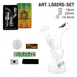 giftset bong Amsterdam 16 cm Ø 22 mm with accessories
