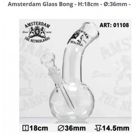 glass bong 18 cm Amsterdam Ø 36 mm