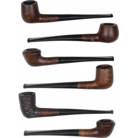 churchwarden pipes with small heads assorted per 6 pcs