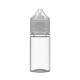 30mL plastic bottle transparent white with secur cap
