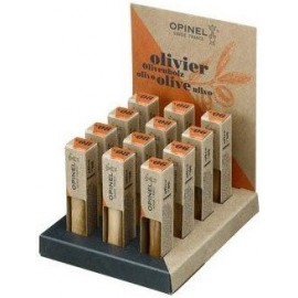 Opinel knifes olive wood assorted per 12 pcs (4 n. 6 and 8 n. 8)