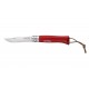 Couteau OPINEL N°08 Baroudeur Rouge Inox, 8.5 cm