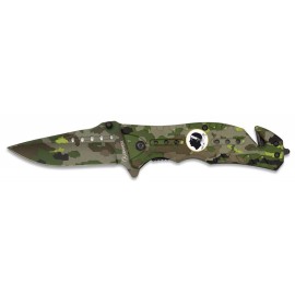 knife FOS CAMO Green "Corsica" 8 cm with clip