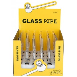 mini glass pipe 12 cm assorted per 24 pcs