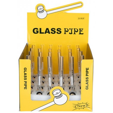 mini glass pipe 12 cm assorted per 24 pcs