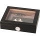 cigar humidor with glass for 15 cigars, with ashtray cigar cutter