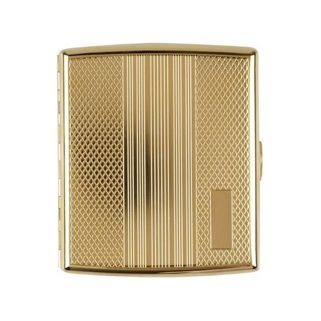 cigarette case metal stripes/rhombs gold fo 20 cigarettes