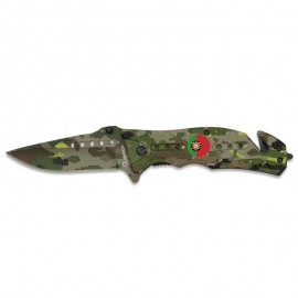 Couteau FOS CAMO Vert Camouflage 8 cm Drapeau Portugais