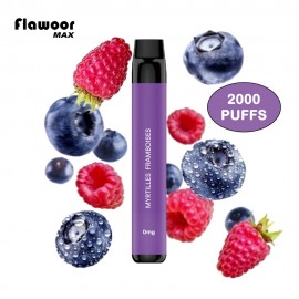 E-cigarettes jetables Flawoor Max 0mg/mL 2000 puffs - Myrtille Framboise