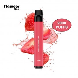 Disposable E-cigarettes FLAWOOR Max 0mg/mL 2000puffs Fraise explos