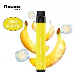 E-cigarettes jetables Flawoor Max 0mg/mL 2000 puffs - Banane glacée