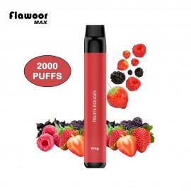 E-cigarettes jetables Flawoor Max 0mg/mL 2000 puffs - Fruits rouges