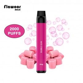 E-cigarettes jetables Flawoor Max 0mg/mL 2000 puffs - Bubble gum