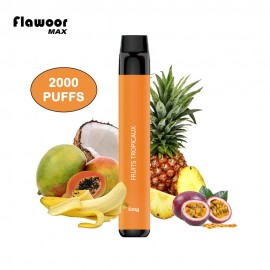 E-cigarettes jetables Flawoor Max 0mg/mL 2000 puffs - Fruits tropicaux